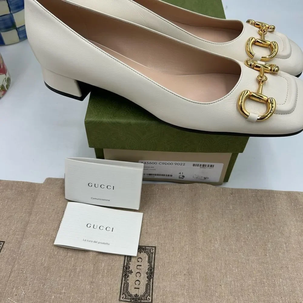 Women's Gucci horse bit leather ballet flats size 41 made in Italy